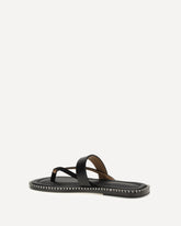 Slip-on leather Sandals with sequins - BLACK | Base Blu