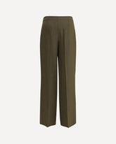 Wide-leg Trousers in Wool and Mohair - GREEN | Base Blu