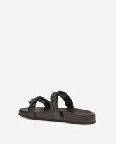 Leather Sandals with Precious Braided Straps - BROWN | Base Blu