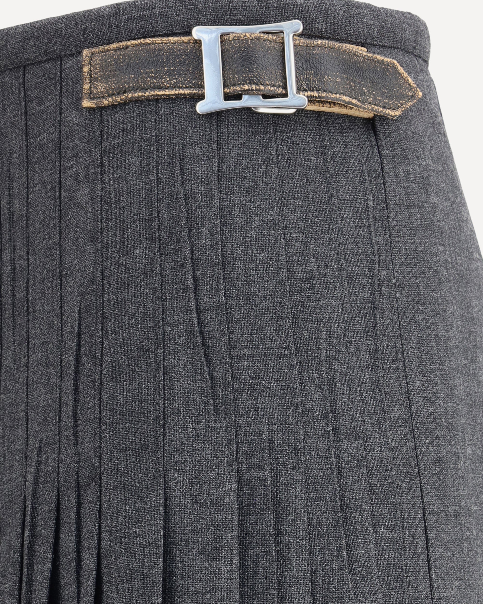 PRADA Pleated Skirt in kid mohair GREY | Base Blu