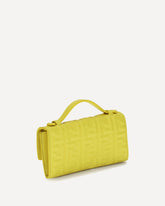 Portafoglio con catena Baguette in pelle  - GIALLO | Base Blu