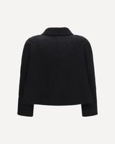 Cropped Jacket with jewel buttons - BLACK | Base Blu
