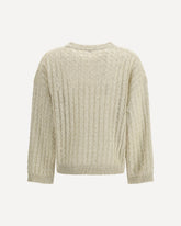 Maglione Dazzling Cable in lino a costa traforata  - BEIGE | Base Blu