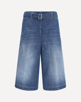 Cotton Shorts with a belt - BLUE | Base Blu