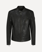 Lambskin V Racer Jacket - BLACK | Base Blu