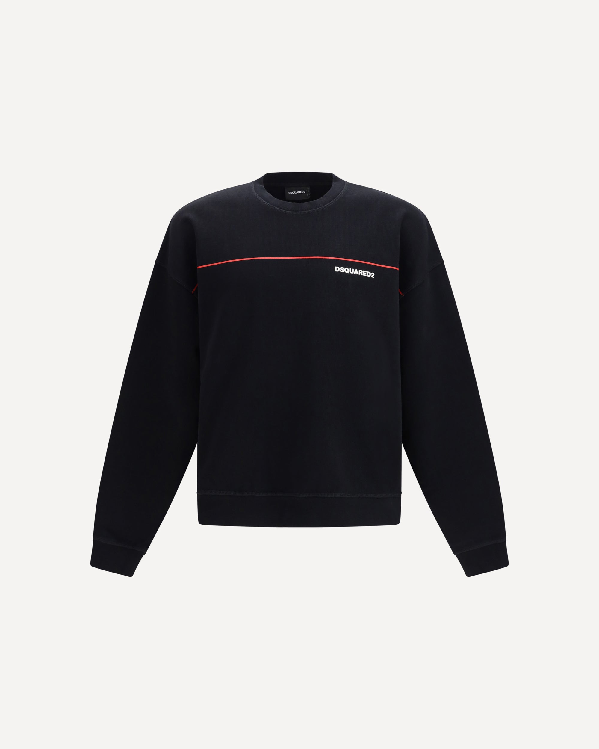 DSQUARED2 Cotton crew neck Sweatshirt with logo print BLACK | Base Blu