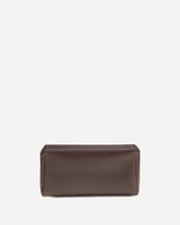 Compact square leather Clutch Bag - BROWN | Base Blu
