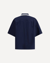 Shirt with contrast collar - BLUE | Base Blu