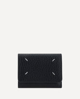 Grained leather Wallet - BLACK | Base Blu
