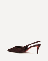 Miss Z Slingback Suede Pumps - BROWN | Base Blu