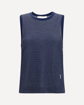 Striped cotton tank Top - BLUE | Base Blu