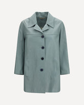 Long lambskin leather Jacket - BLUE | Base Blu