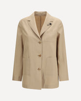 Single-breasted wool and cotton Jacket - BEIGE | Base Blu