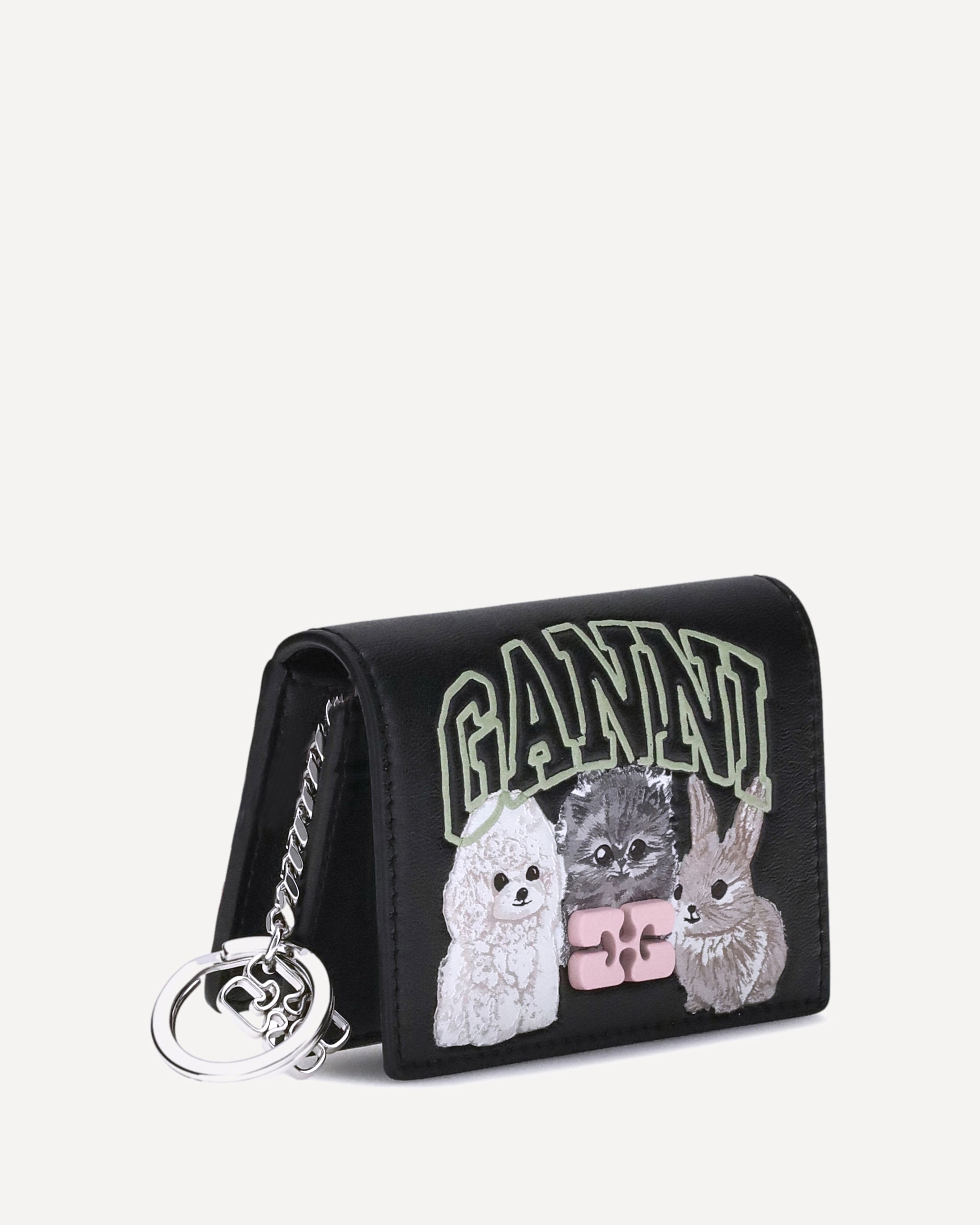 GANNI Bou Card Holder with Animals BLACK | Base Blu