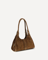 Borsa a Spalla in pelle scamosciata - MARRONE | Base Blu