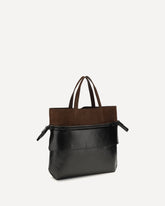 Small Switch Tote Bag in calfskin - BLACK | Base Blu