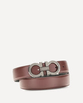 Reversible and adjustable Gancini Belt - BROWN | Base Blu