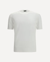 Crewneck cotton short sleeve Knit - WHITE | Base Blu