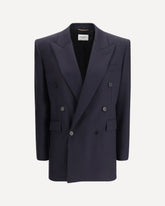 Blazer in gabardina di lana  - BLU | Base Blu