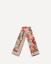Foulard in twill di seta con stampa bouquet rose - ROSA | Base Blu