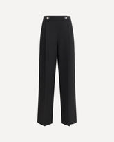 Silk crepe cady one-dart Pants - BLACK | Base Blu
