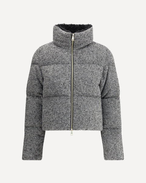 MONCLER Bouclé Careil short Down Jacket in Wool MULTICOLOUR | Base Blu