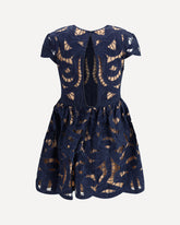 Embroidered short Dress - BLUE | Base Blu