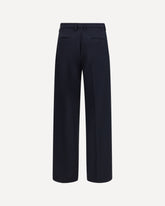 Wide-leg virgin wool Pants - BLUE | Base Blu