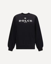 Cotton logo crewneck Sweatshirt - BLACK | Base Blu