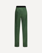 Stretch silk satin Trousers - GREEN | Base Blu