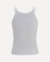 Ribbed cotton tank Top - WHITE | Base Blu