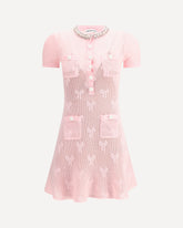 Crochet knit short Dress - PINK | Base Blu