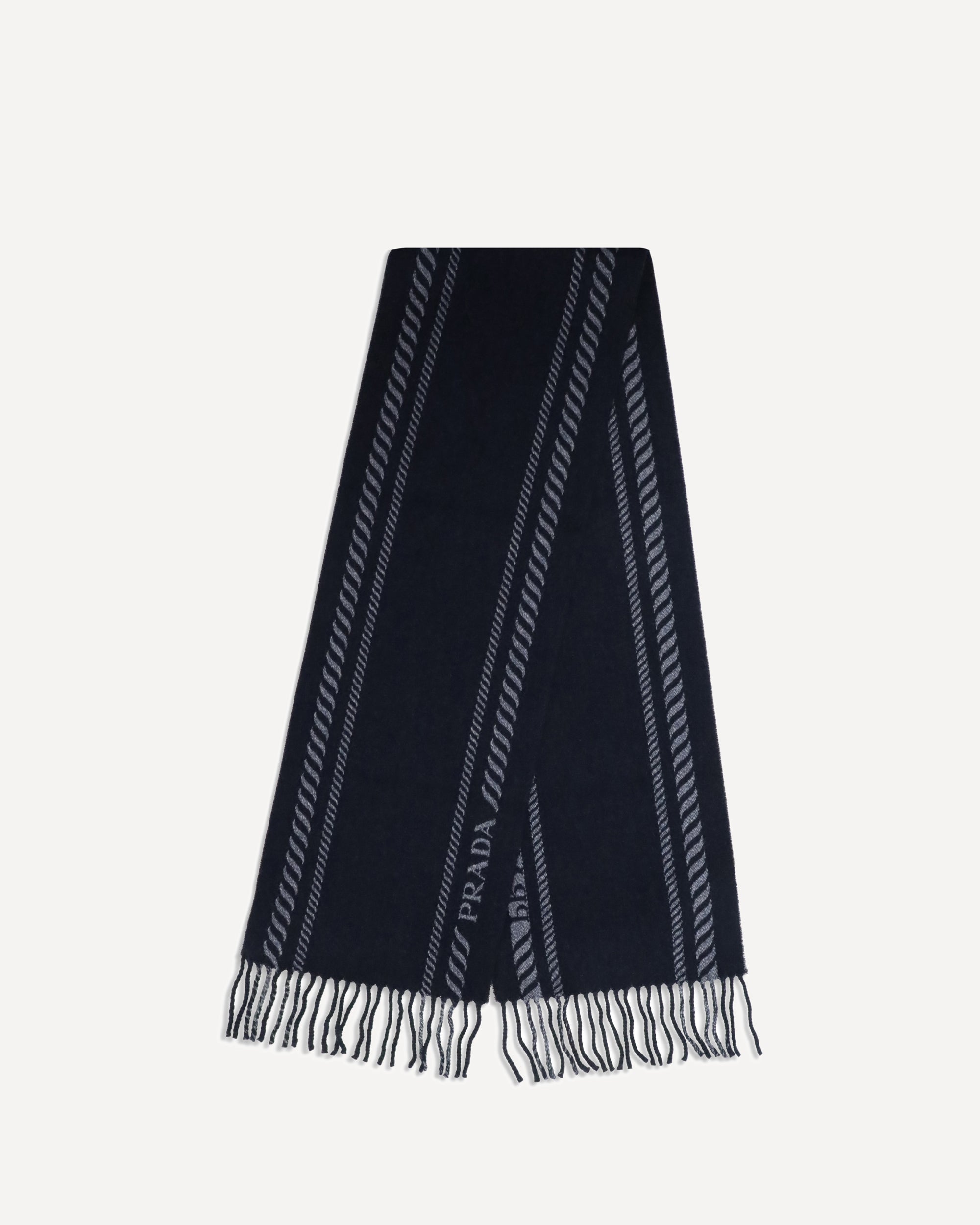 PRADA Virgin wool and cashmere Scarf BLUE | Base Blu