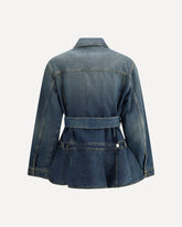 Peplum Denim Jacket - BLUE | Base Blu