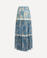 Silk crepon maxi Skirt - MULTICOLOUR | Base Blu