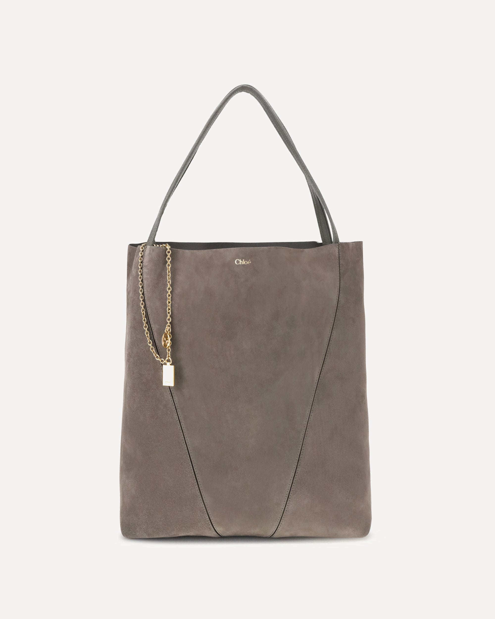 CHLOÉ Spin suede Tote Bag GREY | Base Blu
