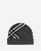 Checked cashmere-blend Beanie - GREY | Base Blu