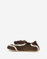 Suede slip-on Loafers with tassel - BROWN | Base Blu