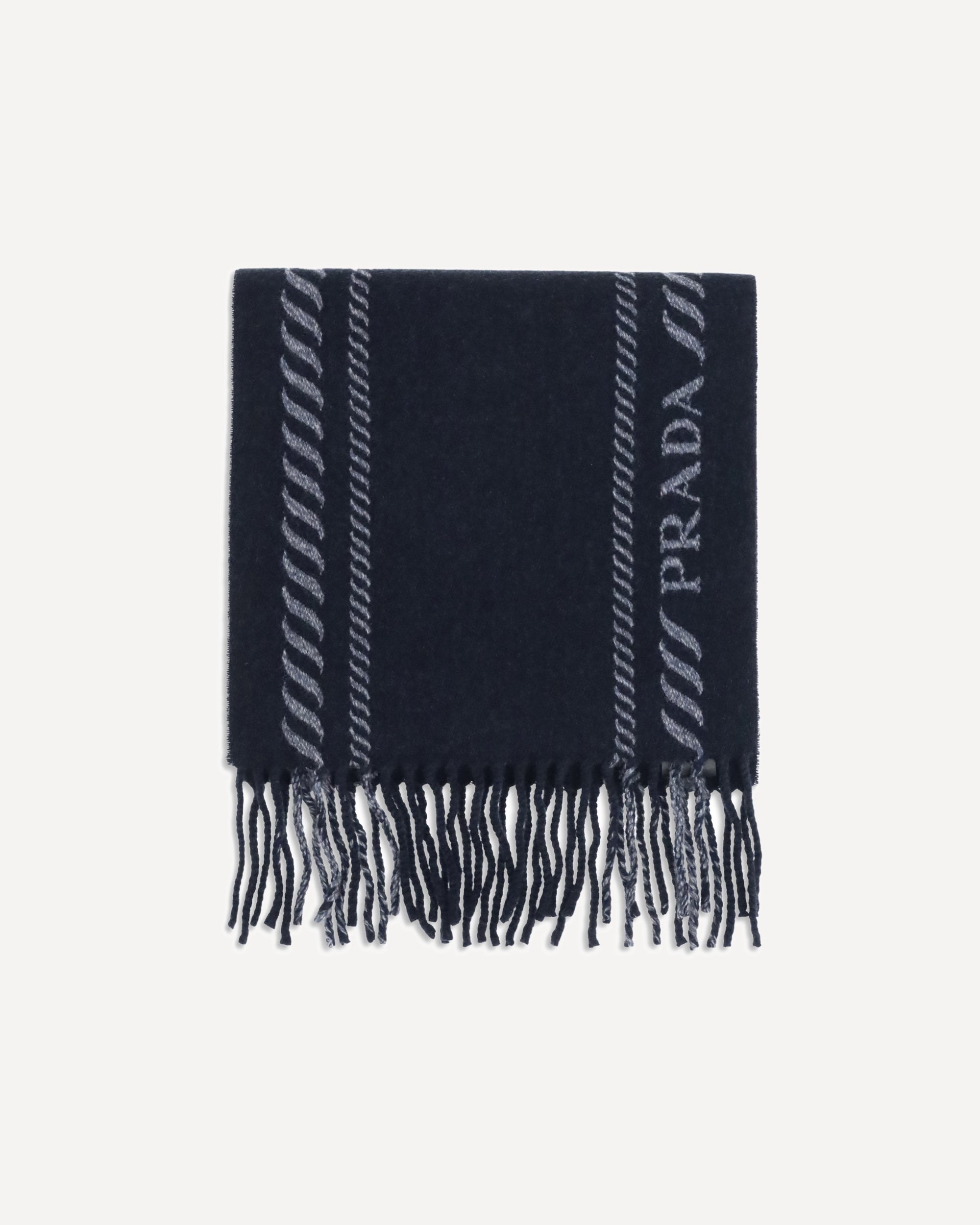 PRADA Virgin wool and cashmere Scarf BLUE | Base Blu