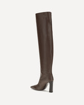 Stivali extra alti in pelle - MARRONE | Base Blu