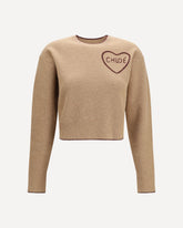 Heart-logo Sweater - BEIGE | Base Blu