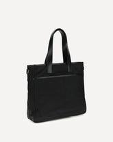 Leather-trimmed Tote bag - BLACK | Base Blu