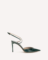 Crocodile-print leather Pumps - GREEN | Base Blu