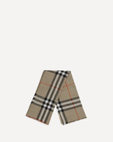 Check reversible wool and silk Scarf - BEIGE | Base Blu