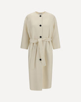 Knotted long Coat - CREAM | Base Blu