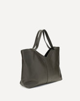 Oversized leather Y Tote Bag - GREEN | Base Blu