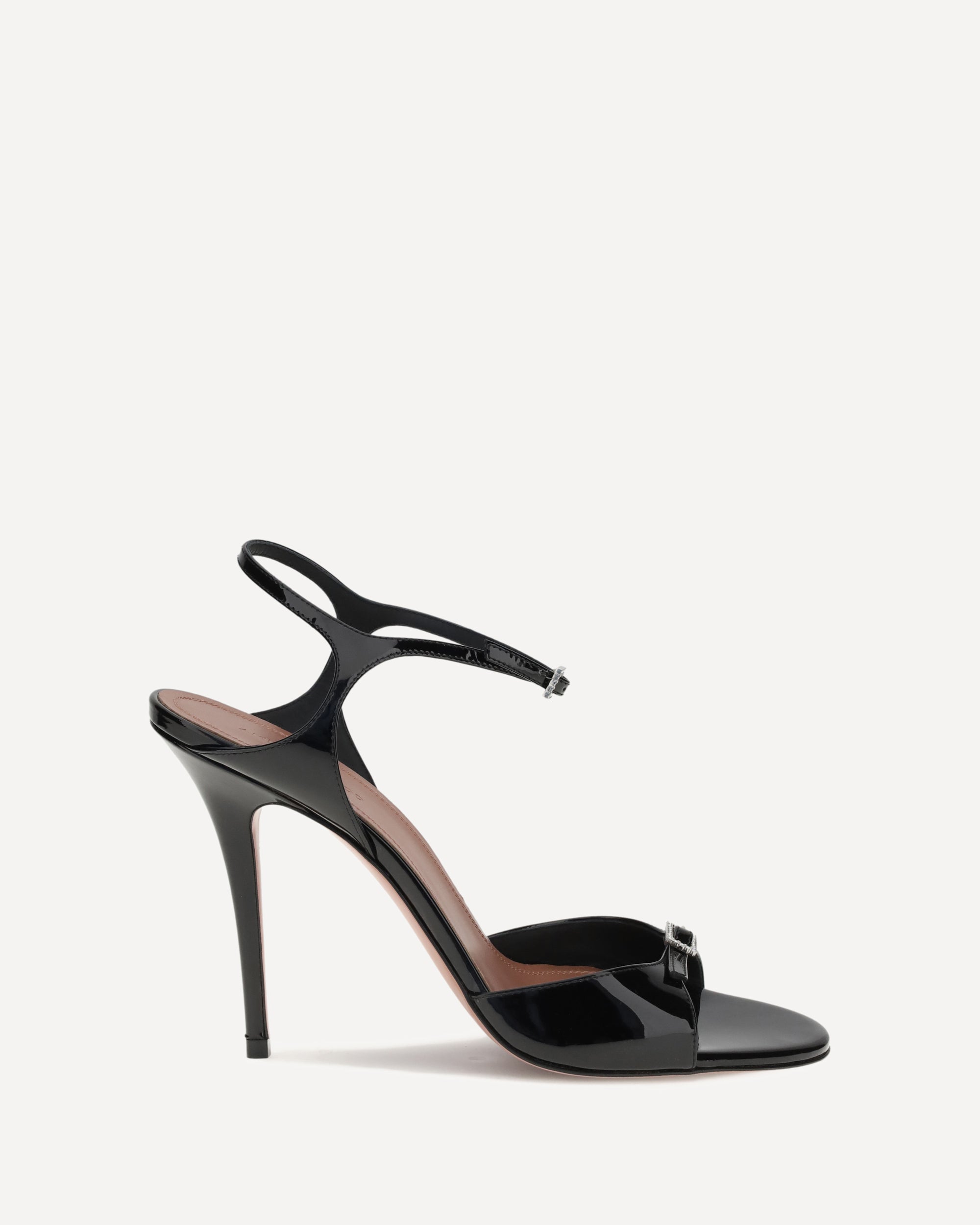 AMINA MUADDI Patent-leather Adut Sandal BLACK | Base Blu