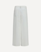 Straight-leg cotton Pants - WHITE | Base Blu