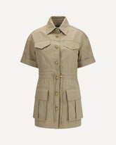 Abito gabardine con quattro tasche e bottoni - BEIGE | Base Blu