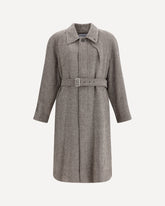 Cappotto in tessuto a spina di pesce - BEIGE | Base Blu